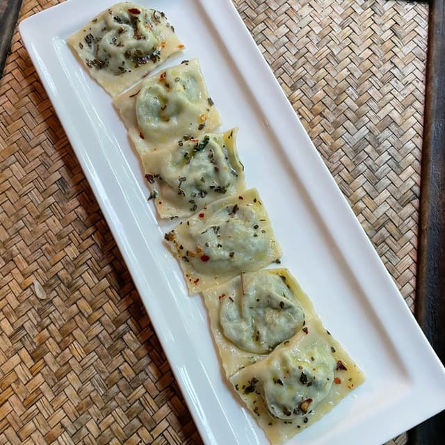 Ravioli: Broccoli, Double Mozzarella, Feta & Basil
