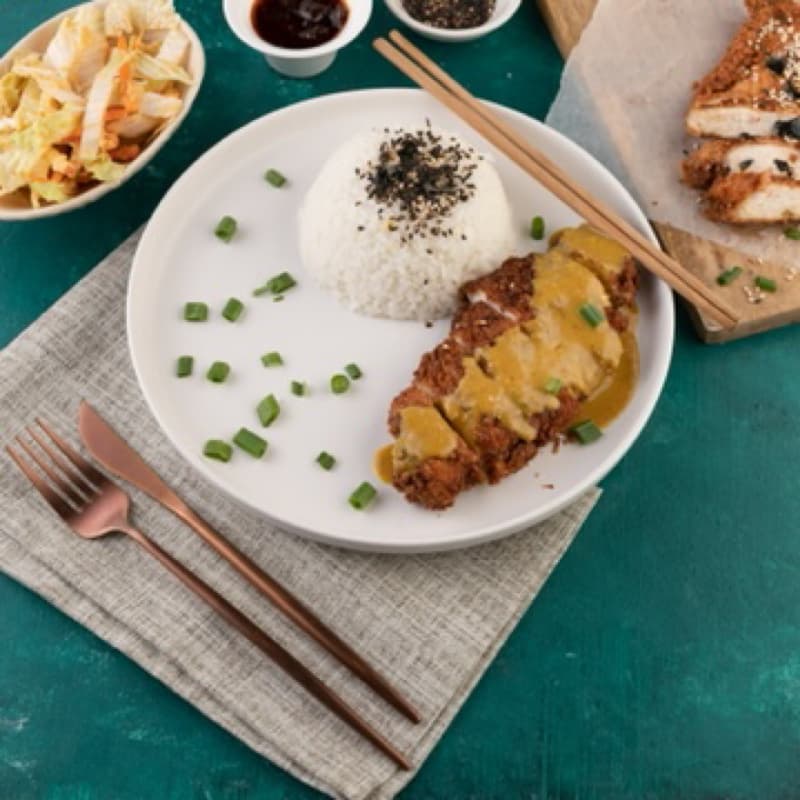 Chicken Katsu Curry w/ Kimchi Slaw